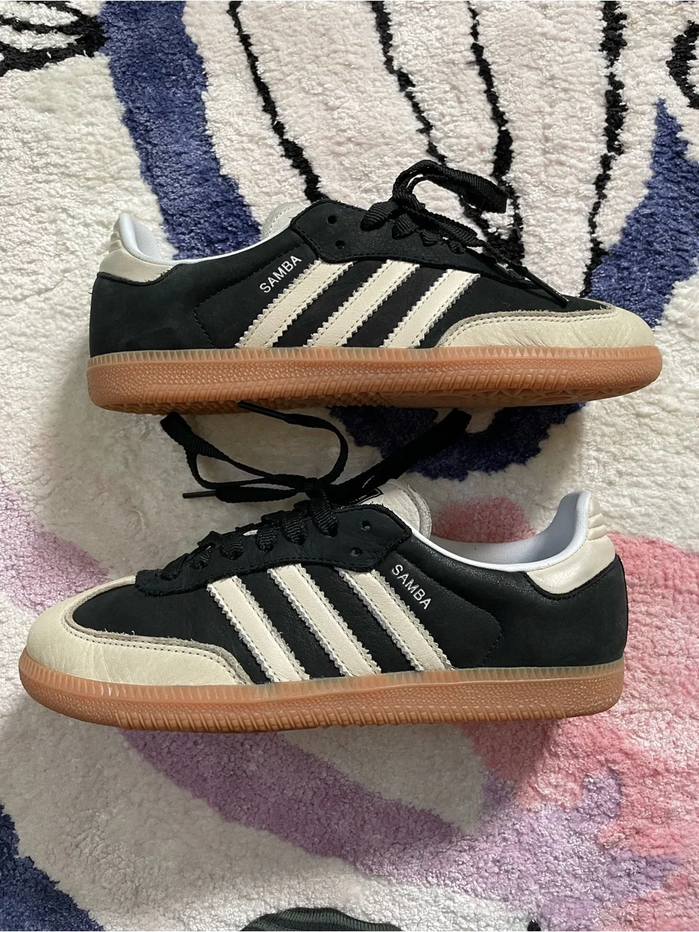 Adidas Samba OG Core Black / Wonder White / Silver Metallic Women's US 6